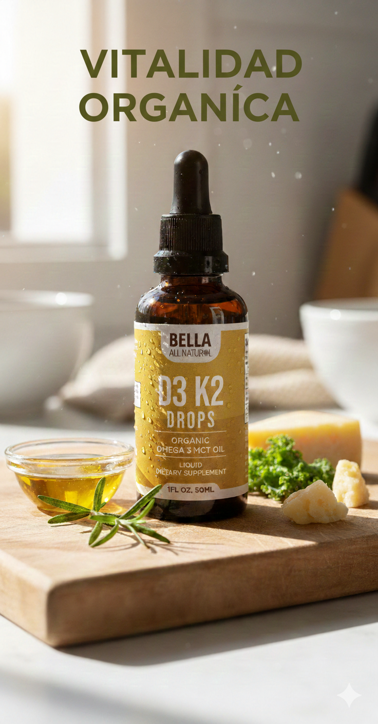 2x $45 - Vitalidad Orgánica: D3 + K2 + Omega 3 en gotas 🌿💧✨