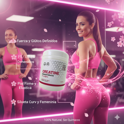 Creatina Monohidrato - Fuerza Femenina Activa 💪🌸